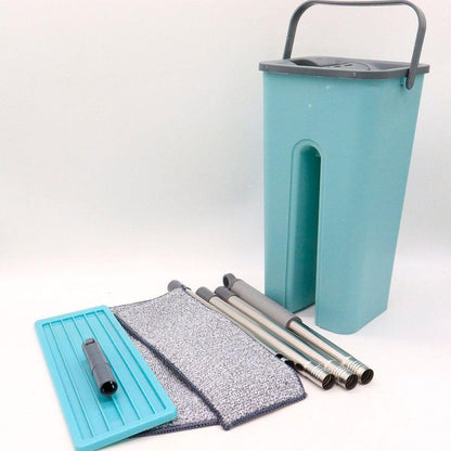 Комплект швабра та відро з самовіджимом Scratch Cleaning Mop, Бірюзова / Набір для збирання / Швабра ледарка