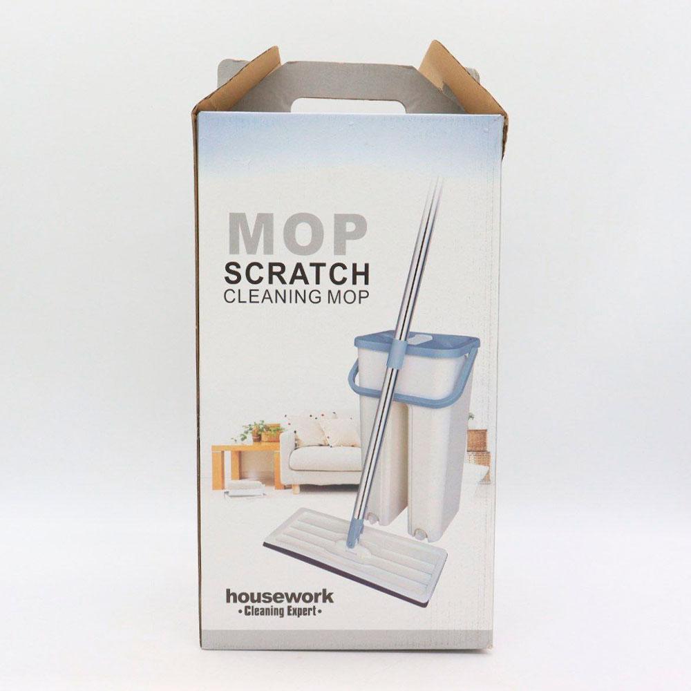 Комплект швабра та відро з самовіджимом Scratch Cleaning Mop, Бірюзова / Набір для збирання / Швабра ледарка