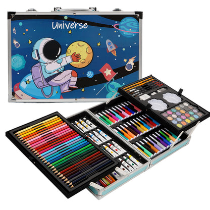 Набір для малювання у валізі 145 предметів, Синій / Дитячий набір для творчості / Набір художника