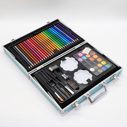 Набір для малювання у валізі 145 предметів, Синій / Дитячий набір для творчості / Набір художника