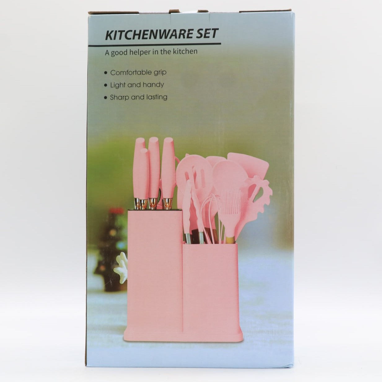 Набір кухонного приладдя, 19 предметів Kitchen Set, Рожевий / Силіконовий набір для кухні