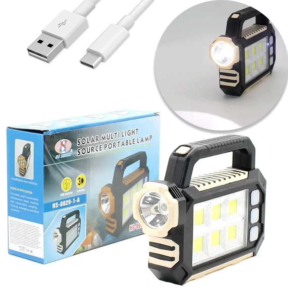 Ручний світлодіодний ліхтар-прожектор 2800мАч, 3Вт, SMD, HS-8029-1-A / Ліхтар з павербанком