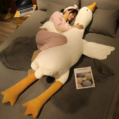 Плюшева іграшка Гусак 190 см, EL-2117-3, Білий / Подушка обіймашка качка / Іграшковий м'який довгий гусак
