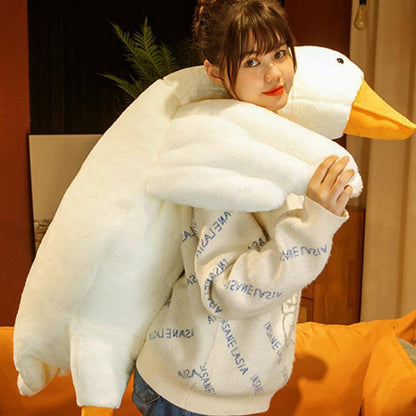 Плюшева іграшка Гусак 190 см, EL-2117-3, Білий / Подушка обіймашка качка / Іграшковий м'який довгий гусак