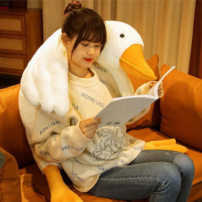 Плюшева іграшка Гусак 190 см, EL-2117-3, Білий / Подушка обіймашка качка / Іграшковий м'який довгий гусак