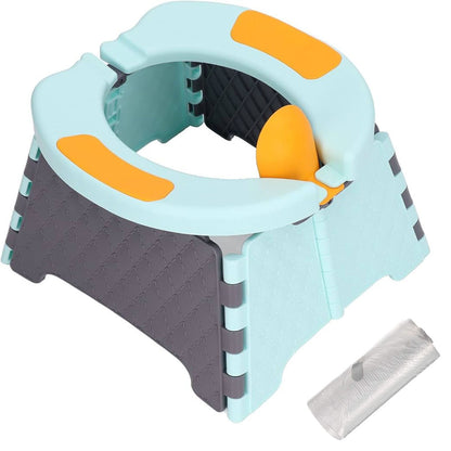 Переносний складний дитячий горщик, Чорна бірюза / Дитячий дорожній складний горщик