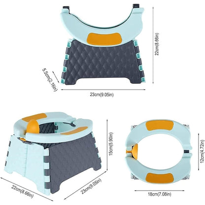 Переносний складний дитячий горщик, Чорна бірюза / Дитячий дорожній складний горщик
