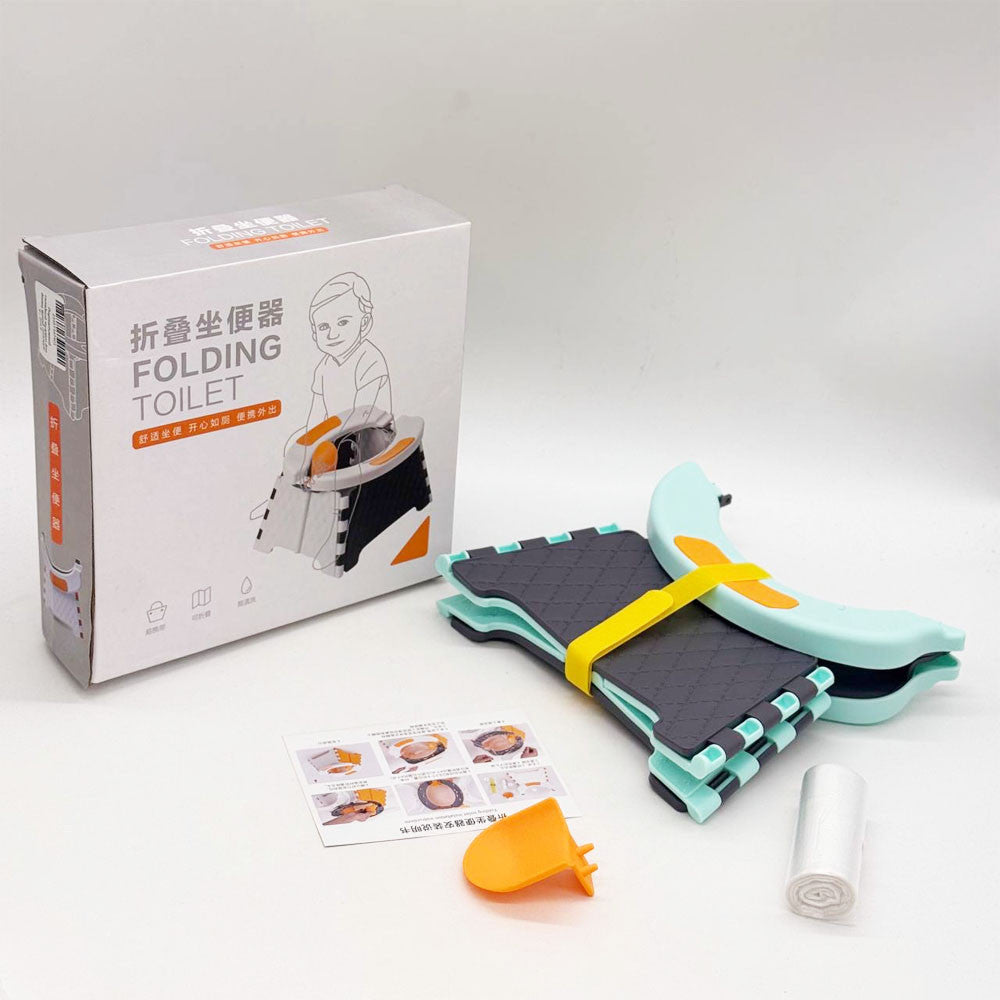 Переносний складний дитячий горщик, Чорна бірюза / Дитячий дорожній складний горщик