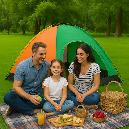Тримісний туристичний намет 200х110 см, Зелений / Намет на 3 персони / Тримісний намет