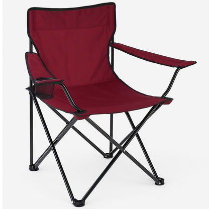 Складаний стілець зі спинкою, до 100 кг, в чохлі, 80х75х50 см, Бордовий / Складне крісло для риболовлі / Туристичний стілець