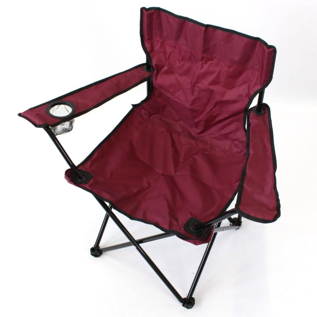 Складаний стілець зі спинкою, до 100 кг, в чохлі, 80х75х50 см, Бордовий / Складне крісло для риболовлі / Туристичний стілець