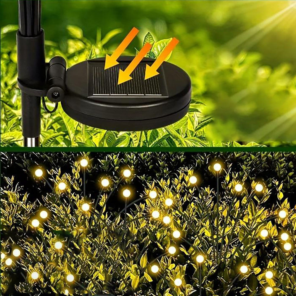 Садовий світильник на сонячній батареї 70см, 8 LED, Чорний / Газонний ліхтар для саду / Вуличний світильник у ґрунт