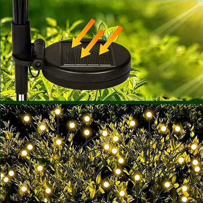 Садовий світильник на сонячній батареї 70см, 8 LED, Чорний / Газонний ліхтар для саду / Вуличний світильник у ґрунт