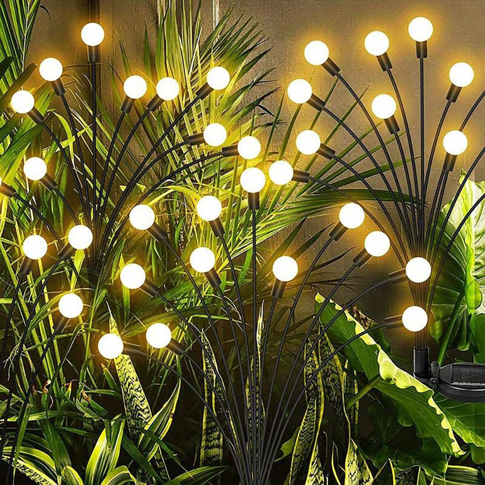 Садовий світильник на сонячній батареї 70см, 8 LED, Чорний / Газонний ліхтар для саду / Вуличний світильник у ґрунт