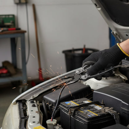 Мультитул туристичний 10в1 з чохлом / Багатофункціональні плоскогубці складні / Брелок-мультитул