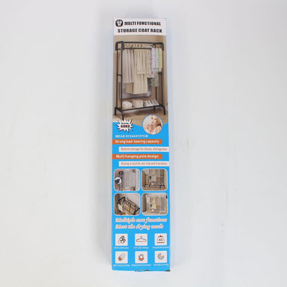 Вішалка підлогова для одягу, 157х91х44см / Стійка для одягу / Вішалка з полицями для взуття