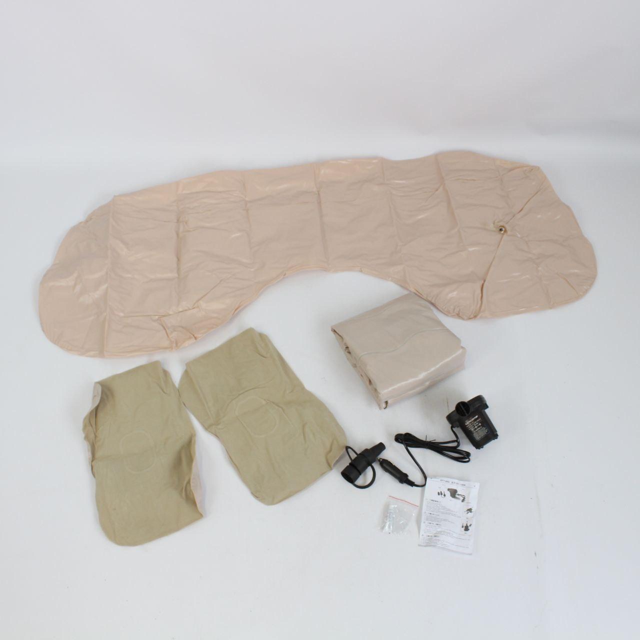 Матрац на заднє сидіння 135x80см + насос, Бежевий / Надувний матрац в машину / Ліжко-матрац