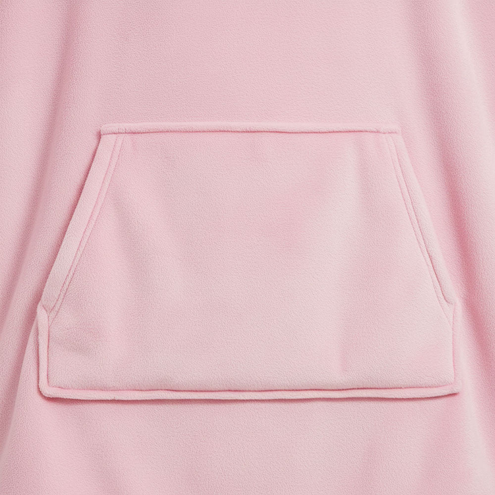 Оверсайз плед-халат з капюшоном 100х80см, Huggle Hoodie, Рожевий / Толстовка худі для дому / Плед з рукавами