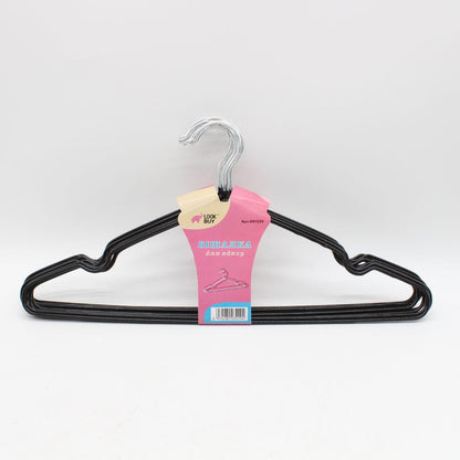 Набір 10шт, Плечики для одягу 40см + силіконове покриття, Чорний / Тремпель для одягу / Вішалка плечики