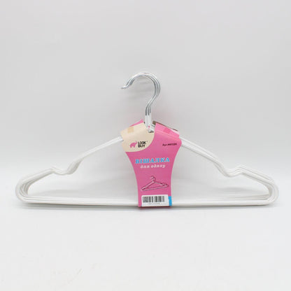 Набір 10шт, Плечики для одягу 40см + силіконове покриття, Білий / Тремпель для одягу / Вішалка плечики