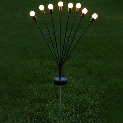 Садовий світильник на сонячній батареї 70см, 8 LED, Чорний / Газонний ліхтар для саду / Вуличний світильник у ґрунт