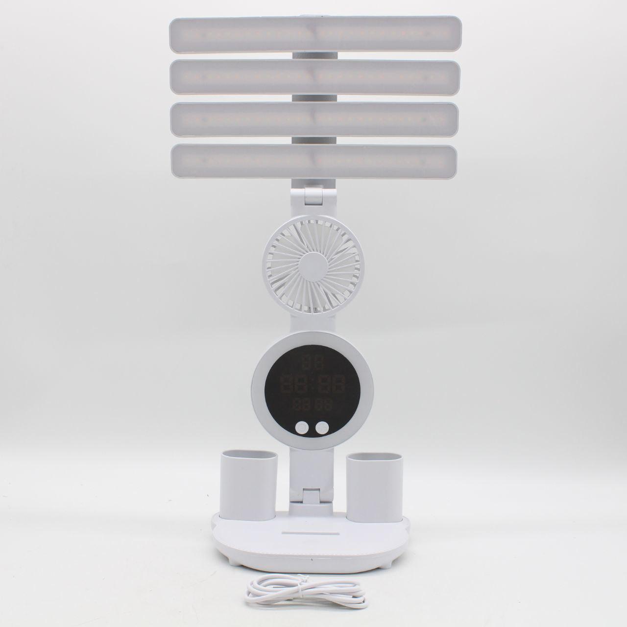 Настільна лампа з вентилятором та RGB підсвічуванням USB / Світлодіодна LED лампа на акумуляторі