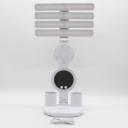 Настільна лампа з вентилятором та RGB підсвічуванням USB / Світлодіодна LED лампа на акумуляторі