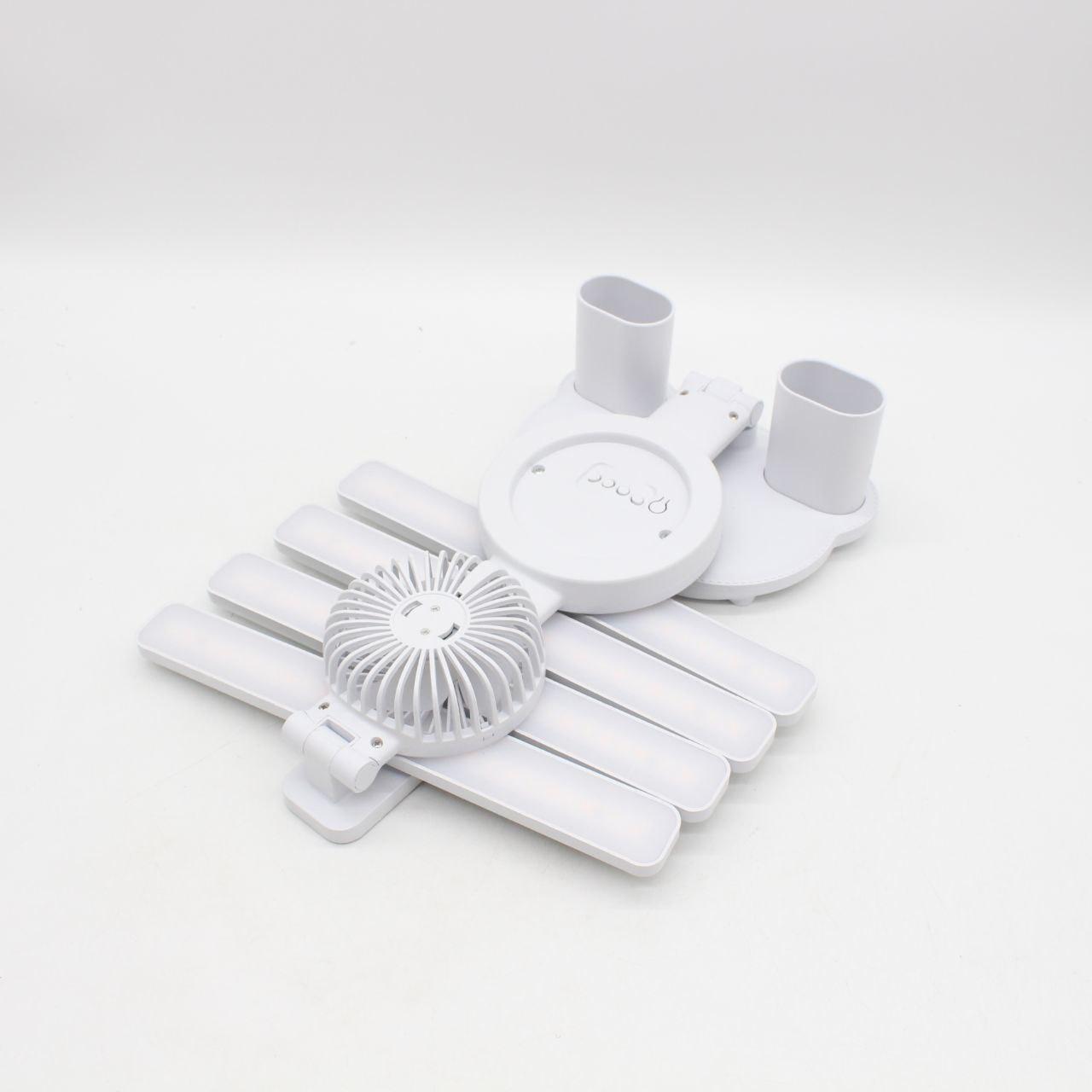 Настільна лампа з вентилятором та RGB підсвічуванням USB / Світлодіодна LED лампа на акумуляторі