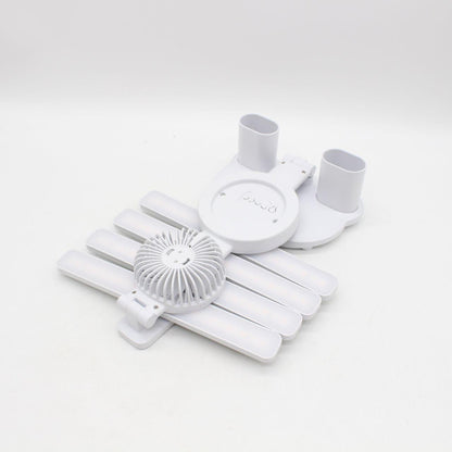 Настільна лампа з вентилятором та RGB підсвічуванням USB / Світлодіодна LED лампа на акумуляторі