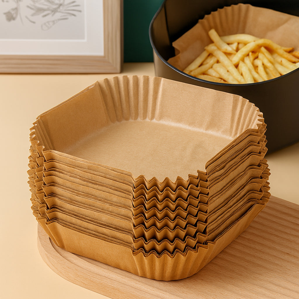 50шт Пергаментна форма для аерогрилю 20х16х4,5см / Одноразова форма пергаментна / Пергамент для духовки