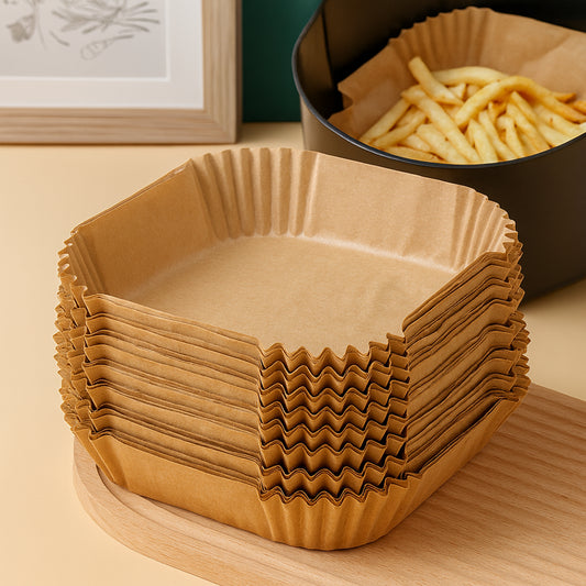 50шт Пергаментна форма для аерогрилю 20х16х4,5см / Одноразова форма пергаментна / Пергамент для духовки