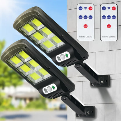 2 шт - Вуличний ліхтар на сонячній батареї Solar Light BL BK120-6COB, Чорні / Вуличний світильник з пультом ДУ