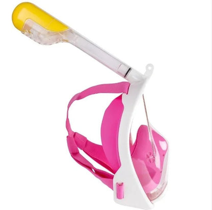 Повна панорамна маска для підводного плавання / Маска для снорклингаРозовый L/XL