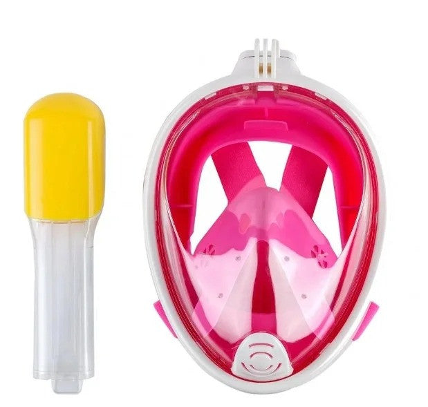 Повна панорамна маска для підводного плавання / Маска для снорклингаРозовый L/XL