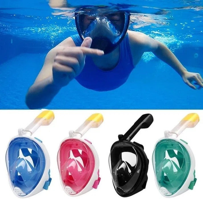 Повна панорамна маска для підводного плавання / Маска для снорклингаРозовый L/XL