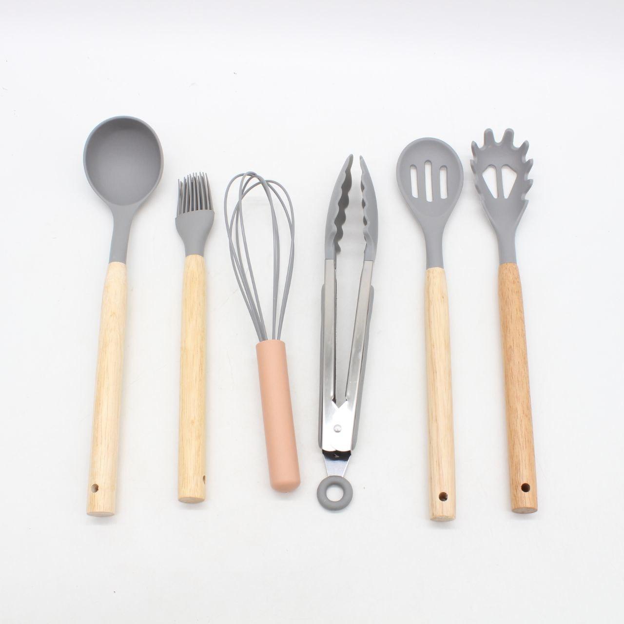 Набір кухонного приладдя, 19 предметів Kitchen Set, Сірий / Силіконовий набір для кухні, 19 предметів