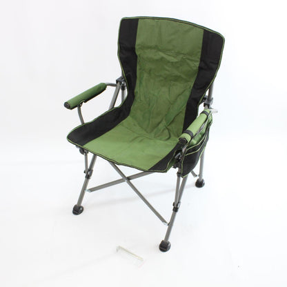 Складаний стілець з підлокітниками (95х60х58 см), HX-64-1, Зелений / Рибальський стілець-крісло / Крісло для пікніка