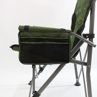 Складаний стілець з підлокітниками (95х60х58 см), HX-64-1, Зелений / Рибальський стілець-крісло / Крісло для пікніка