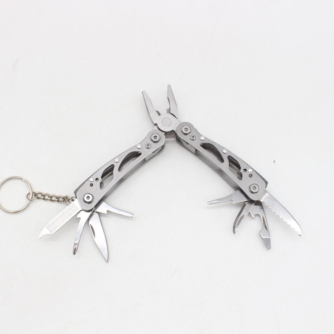 Мультитул туристичний 10в1 з чохлом / Багатофункціональні плоскогубці складні / Брелок-мультитул