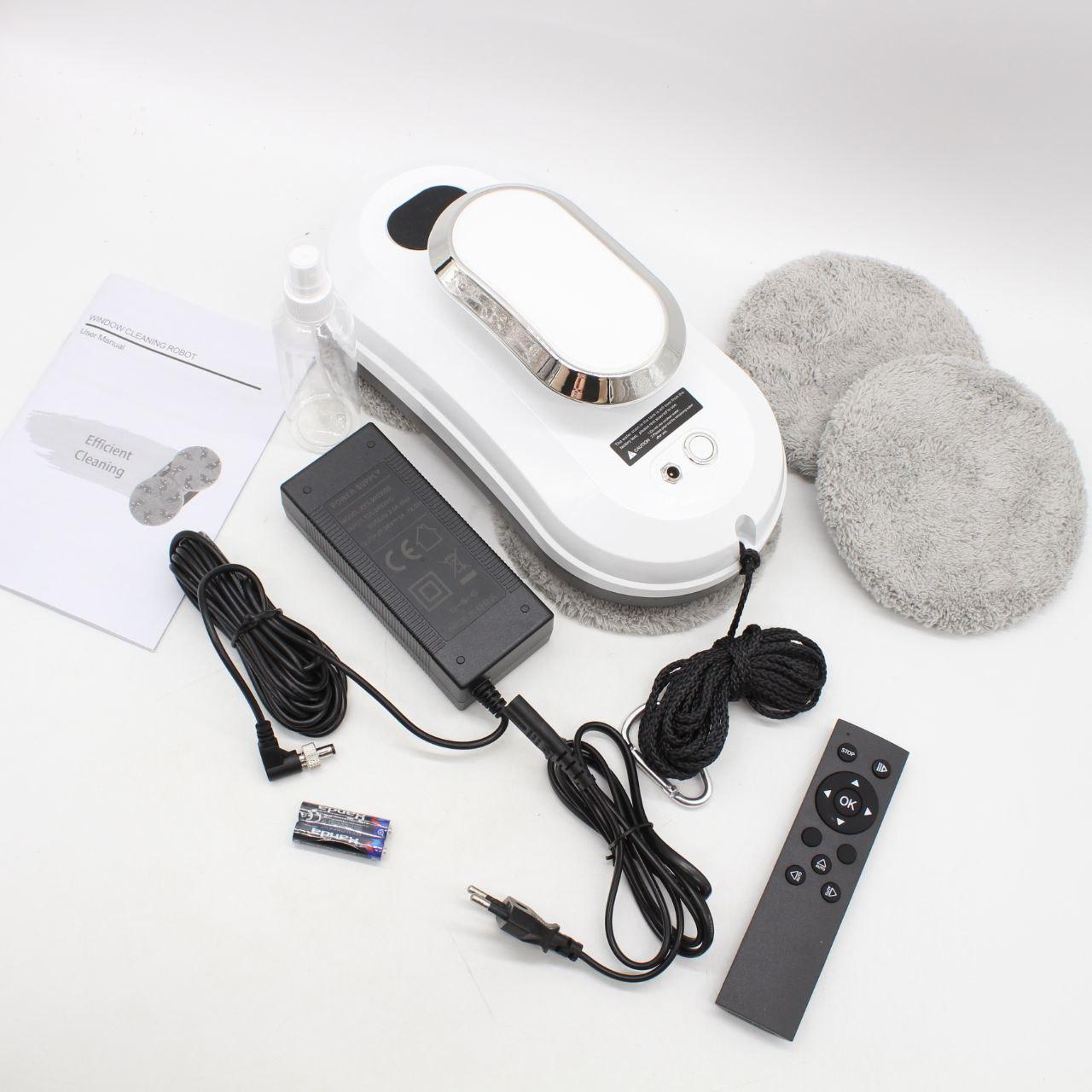 Розумний робот мийник вікон 4 насадки, Пульт, від мережі/акумулятора / Робот пилосос для вікон / Робот для миття вікон