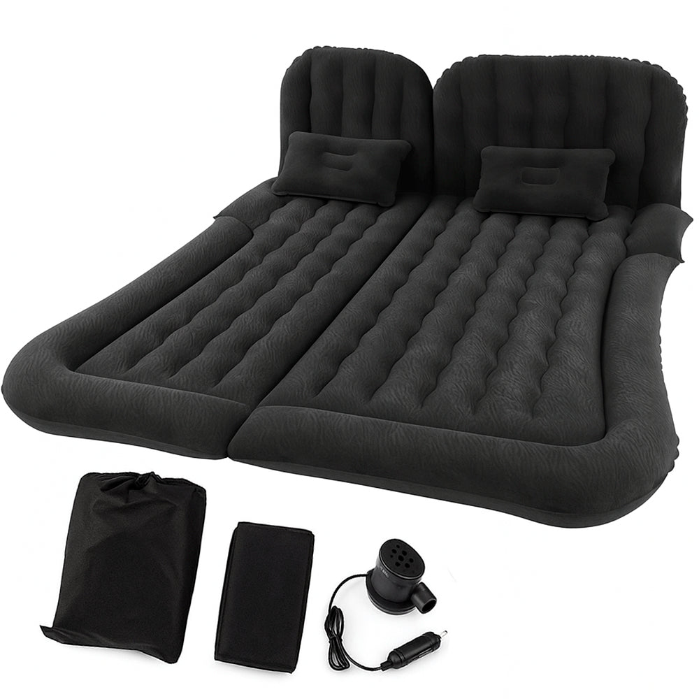 Автомобільний надувний матрац 180х130см з подушками та насосом, Чорний / Надувний матрац в машину