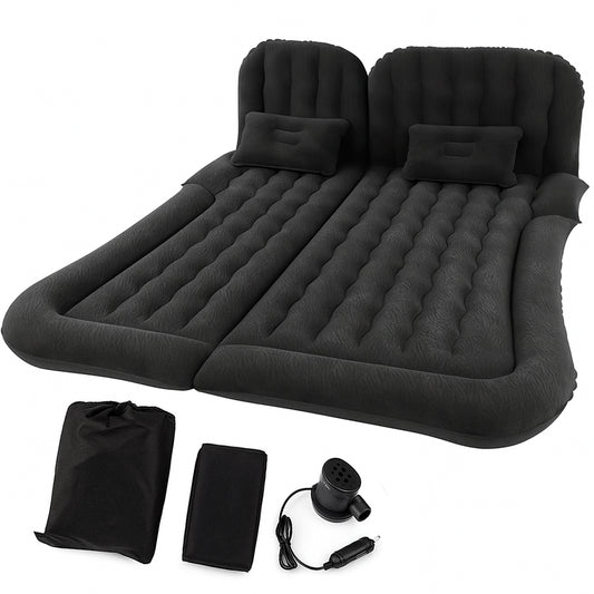 Автомобільний надувний матрац 180х130см з подушками та насосом, Чорний / Надувний матрац в машину