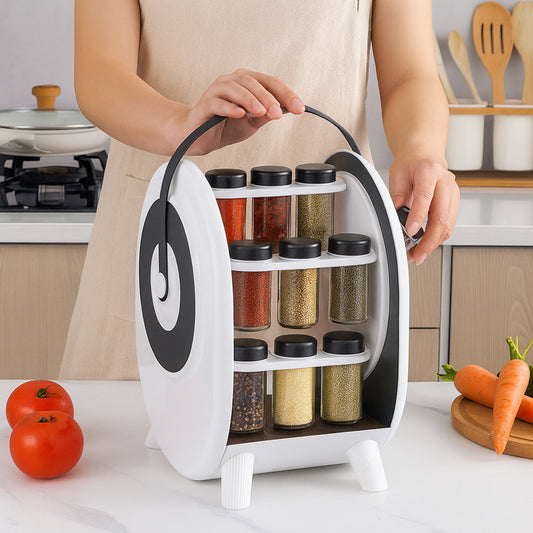 Набір для спецій на підставці, 18 ємностей / Органайзер для приправ / Ємності для спецій