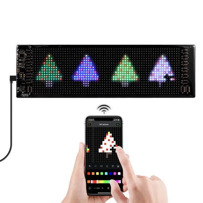 LED світлодіодний екран для авто 16×96, Bluetooth, USB + пульт / Гнучка LED панель / Гнучкий екран з анімацією