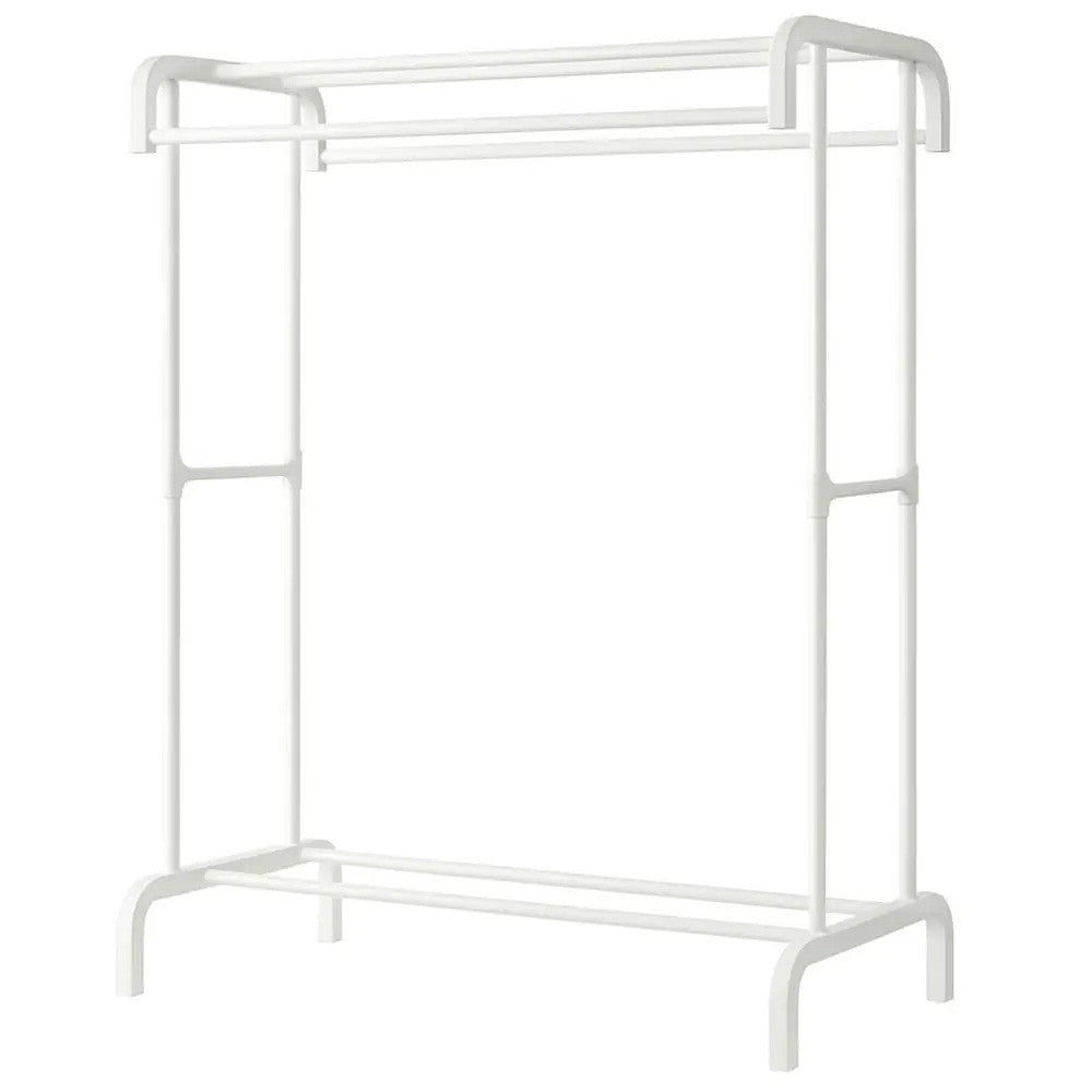 Вішалка підлогова для одягу, 157х91х44см, Білий / Стійка для одягу / Вішалка з полицями для взуття