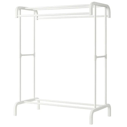 Вішалка підлогова для одягу, 157х91х44см, Білий / Стійка для одягу / Вішалка з полицями для взуття