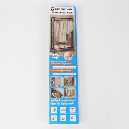 Вішалка підлогова для одягу, 157х91х44см, Білий / Стійка для одягу / Вішалка з полицями для взуття