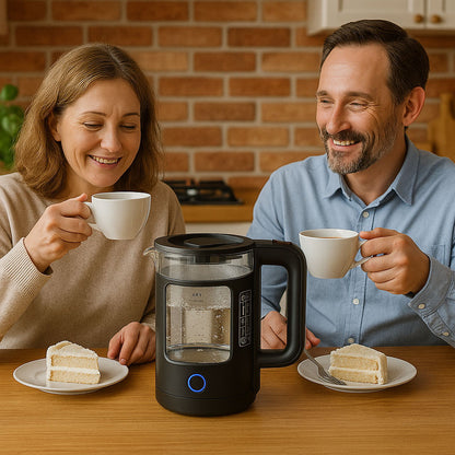 Скляний електрочайник з підсвічуванням, 2.3л, 1500Вт, Su Tai ST-2078, Чорний / Електричний чайник дисковий