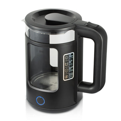 Скляний електрочайник з підсвічуванням, 2.3л, 1500Вт, Su Tai ST-2078, Чорний / Електричний чайник дисковий