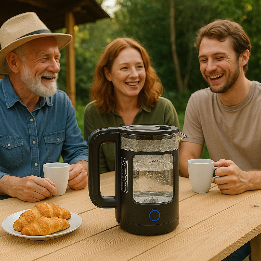 Скляний електрочайник з підсвічуванням, 2.3л, 1500Вт, Su Tai ST-2078, Чорний / Електричний чайник дисковий